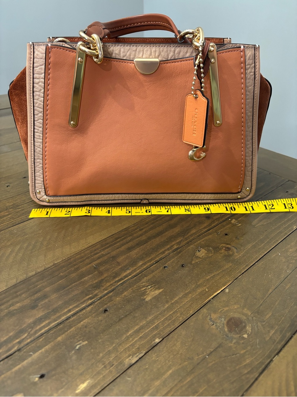 Coach Dreamer Satchel in Sunrise Multi Colorblock Leather and Suede - Picture 11 of 16